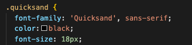 Example of class written in CSS